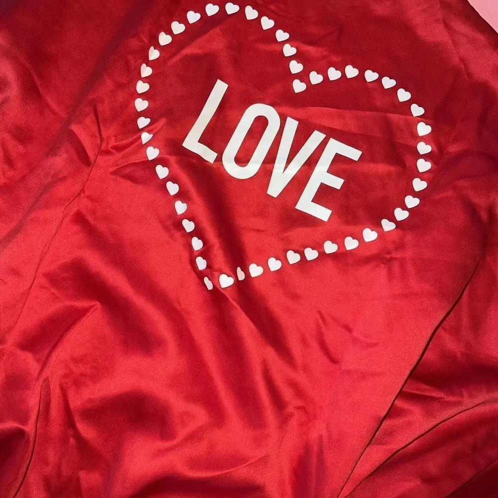 Victoria's Secret S,M thong lot+ROBE RED white pink black HEART LOVE Valentine
